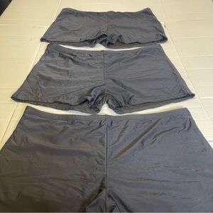 Lot Of 3 Women’s 24W Black Swim Shorts Bottoms Vacation Resort Beach Boy Shorts